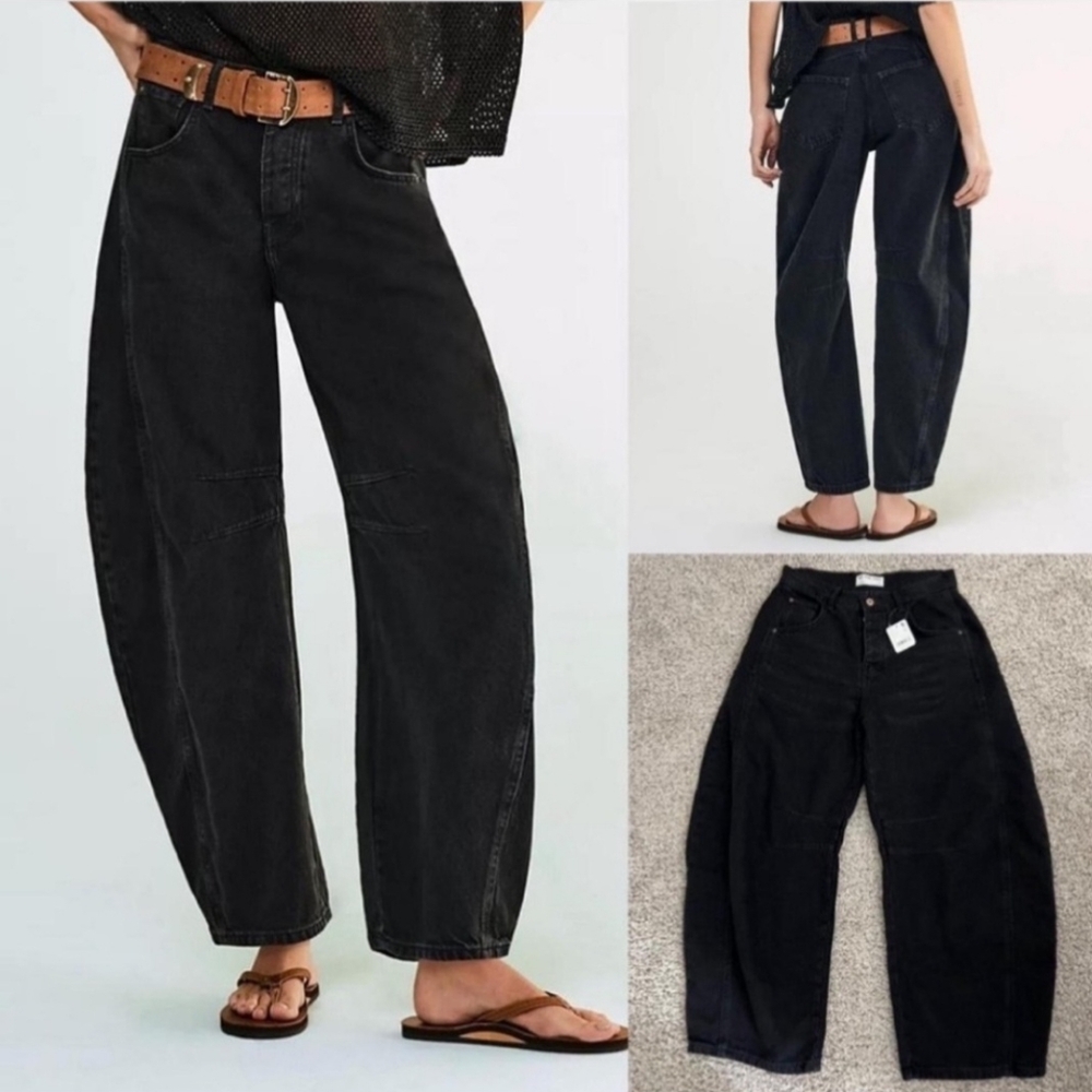 Free People We The Free Good Luck Mid-rise Barrel Jeans